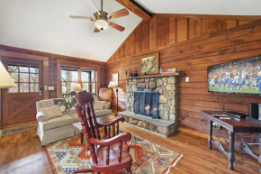 Log cabin on peaceful river Blowing Rock